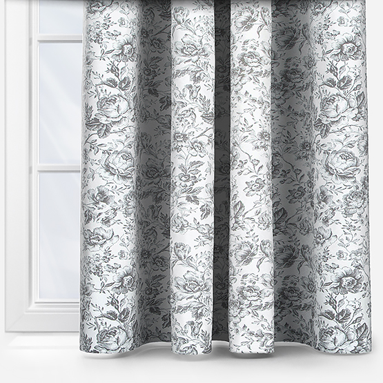 Camengo Celestine Tissu Noir Fusain Curtain