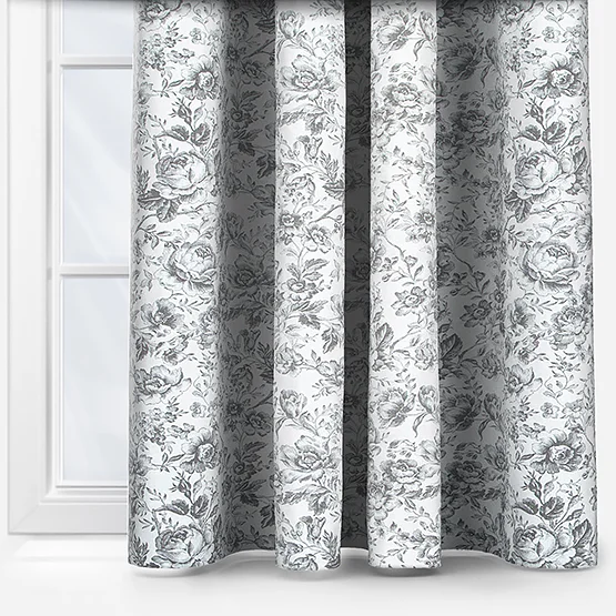 Camengo Celestine Tissu Noir Fusain curtain