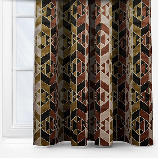 Camengo Jackson Square Terracotta curtain