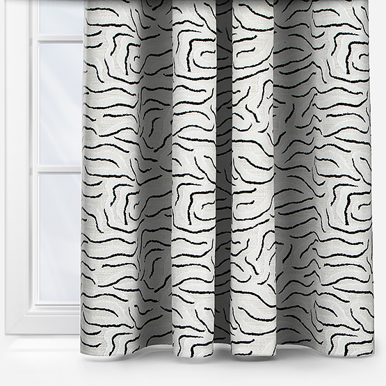 Camengo Ophea Velvet Black and White Curtain