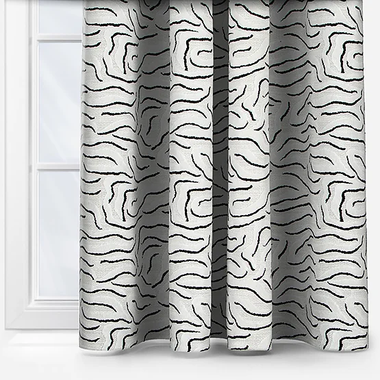 Camengo Ophea Velvet Black and White curtain