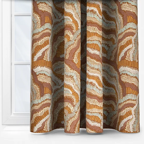 Casamance Annella Ocre Celadon curtain