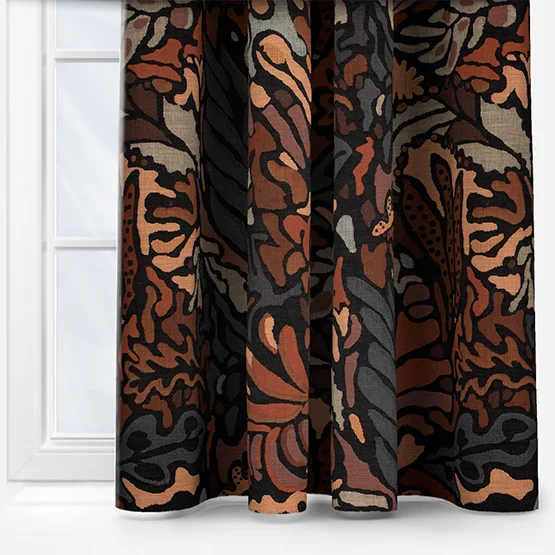 Casamance Pae Noir Ocre curtain