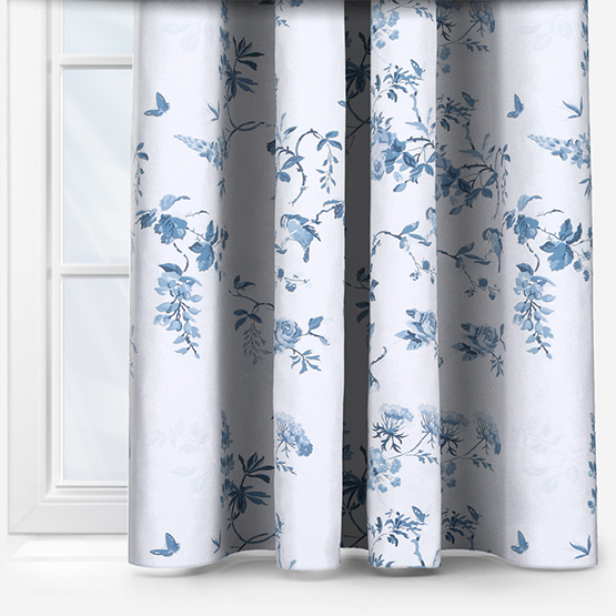 Cath Kidston Birds and Roses Blue Curtain