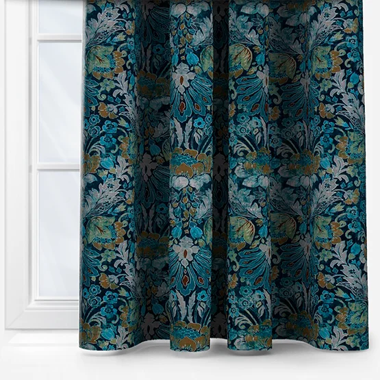 Ashbourne Teal curtain