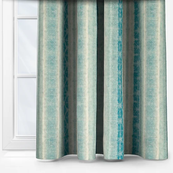 Delamere Stripe Teal curtain