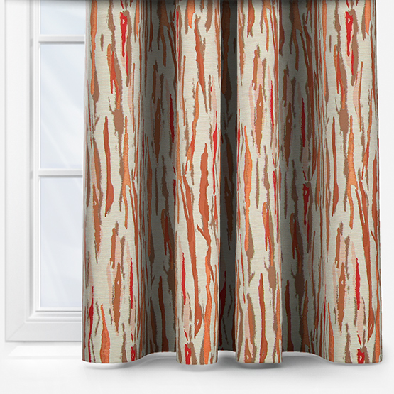 Etham Burnt Orange Curtain Custom, Burnt Orange Patterned Curtains