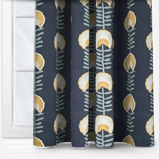 Scandi Floral Ochre curtain
