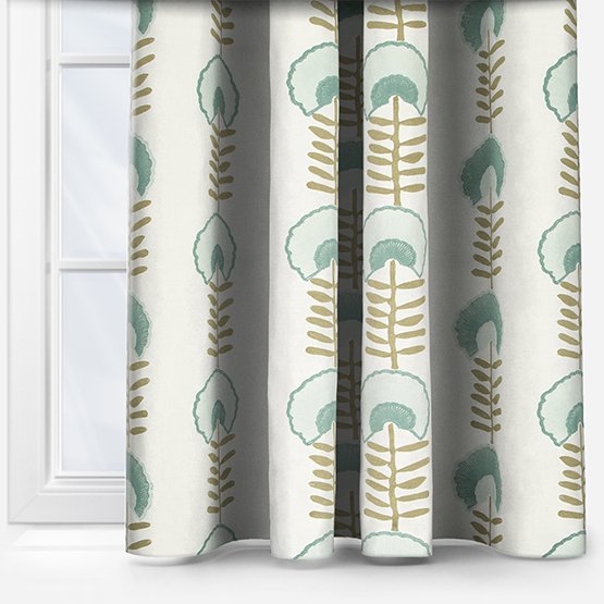 Scandi Floral Seafoam Curtain