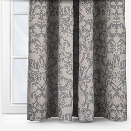 Scandi Wildlife Cornflower Curtain