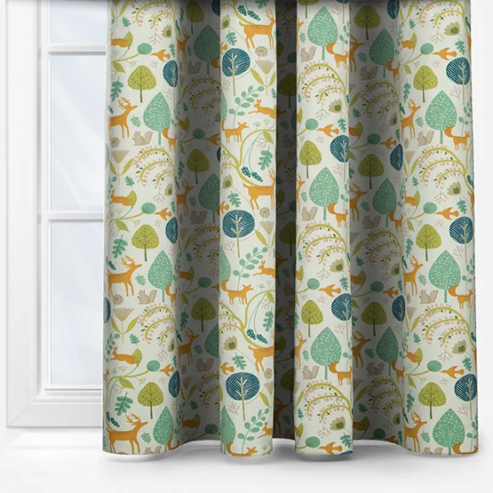 Scandi Woodland Jade curtain