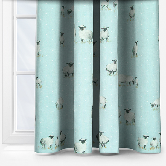 Fryetts Sheepy Blue curtain