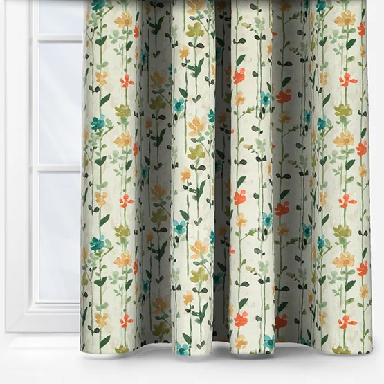 Woodland Floral Green curtain