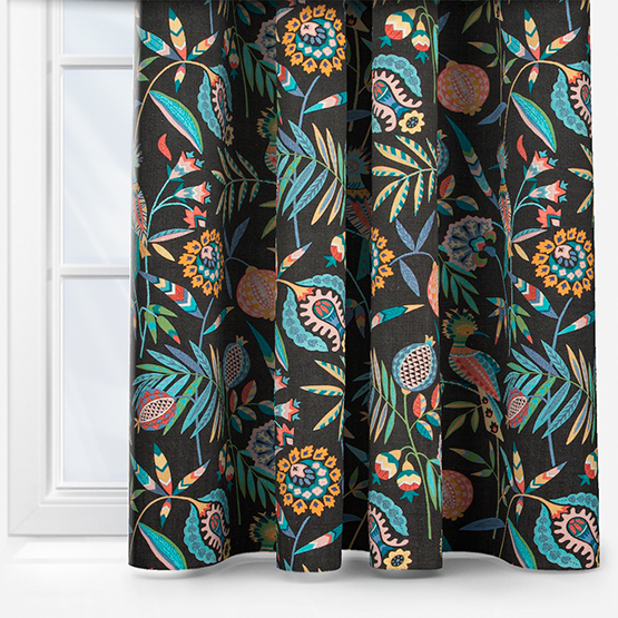 Hoopoe Charcoal Curtain