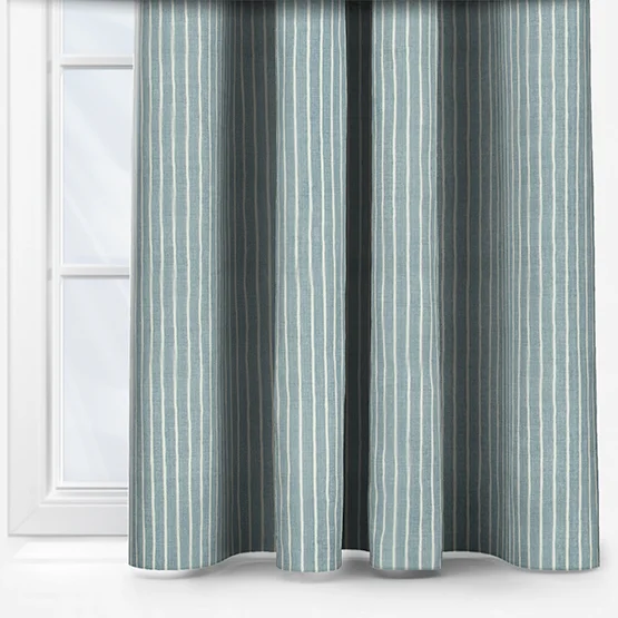 Pencil Stripe Ocean curtain