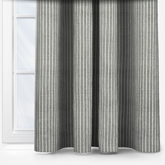 Pencil Stripe Pewter Curtain
