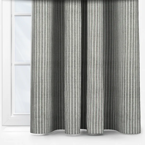 Pencil Stripe Pewter curtain