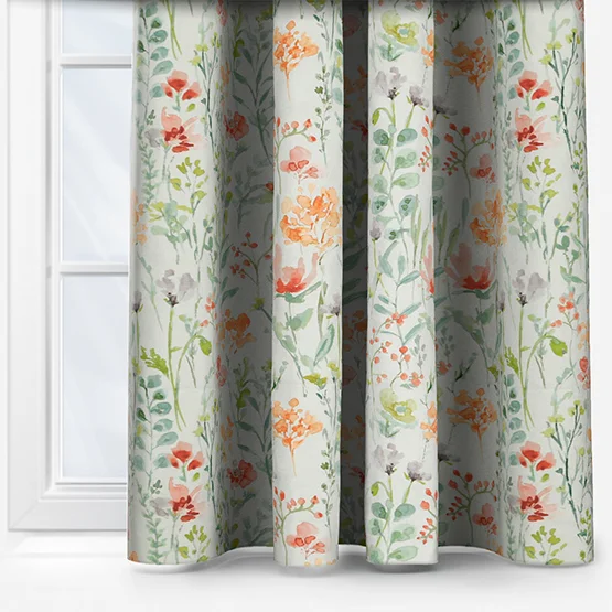 Wild Flowers Clementine curtain
