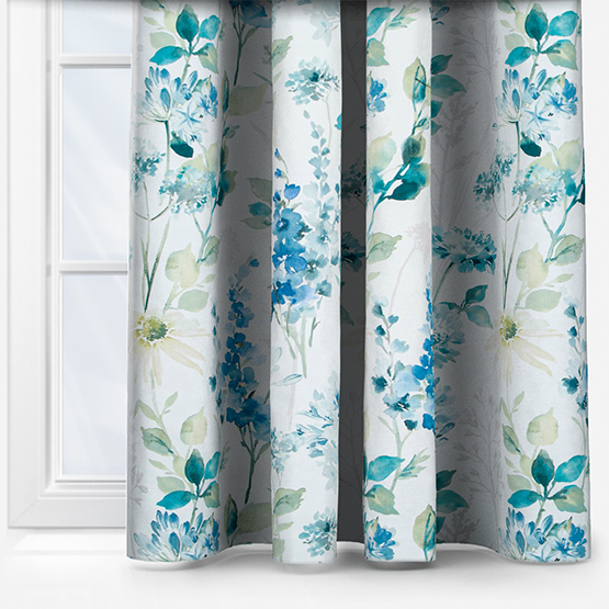 Wild Garden Cotton Cornflower Curtain