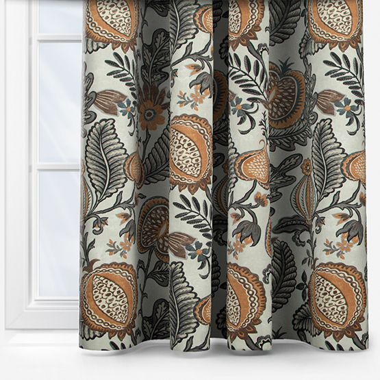 Winter Fruits Amber Curtain | Blinds Direct