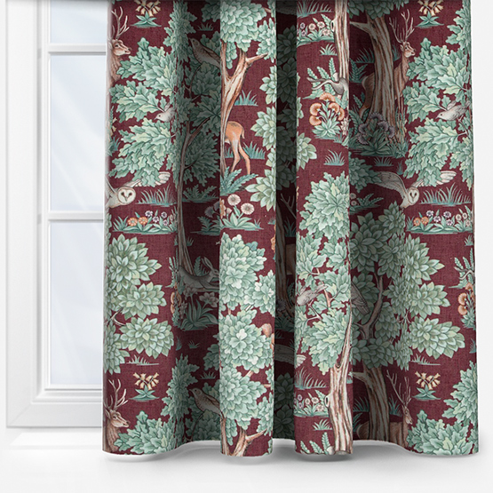 Woodland Retreat Velvet Bordeaux Curtain