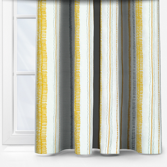 Scion Noki Ochre and Hemp Charcoal curtain