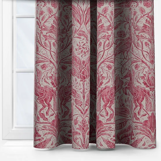 Forest Trail Raspberry curtain