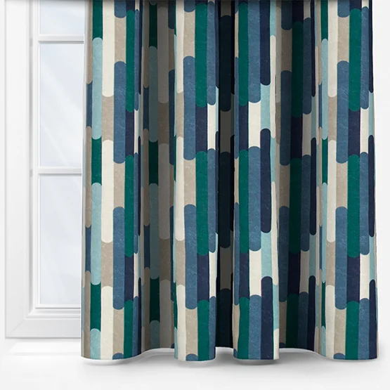 Seattle Mineral and Navy curtain