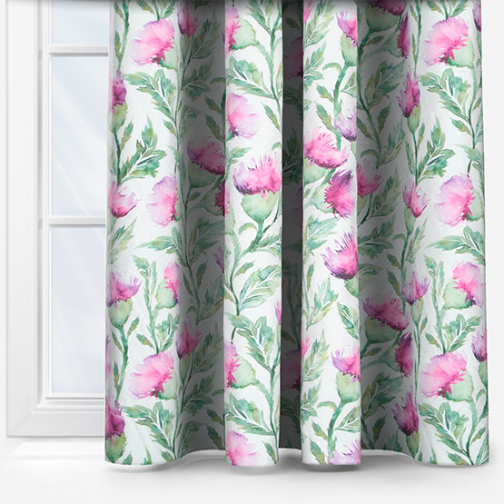 Voyage Ettrick Fuchsia Cream curtain