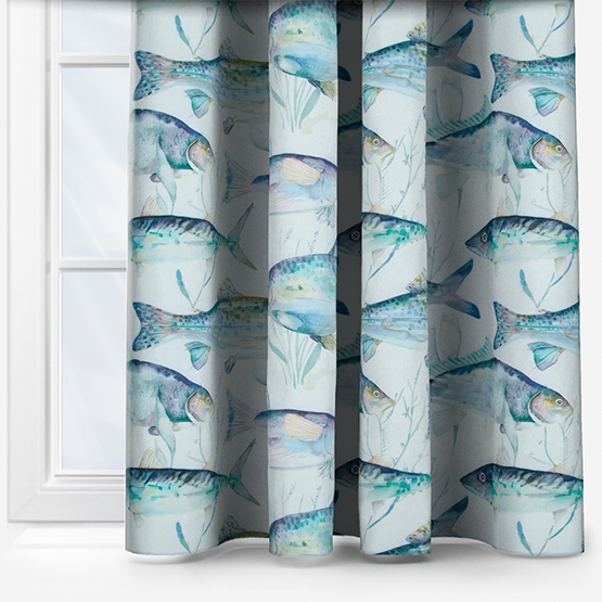 Voyage Ives Waters Cobalt curtain