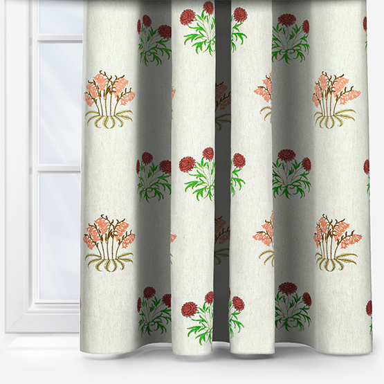 William Morris At Home Lily Flower Embroidery Madder Curtain