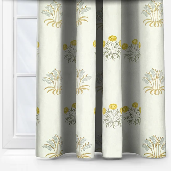William Morris At Home Lily Flower Embroidery Ochre curtain