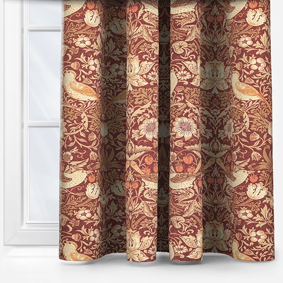 William Morris At Home Strawberry Thief Madder curtain