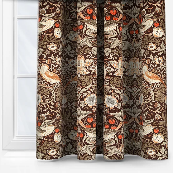 William Morris At Home Strawberry Thief Velvet Acorn curtain