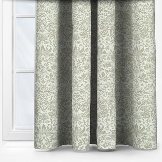 William Morris At Home Strawberry Thief Woven Limestone curtain