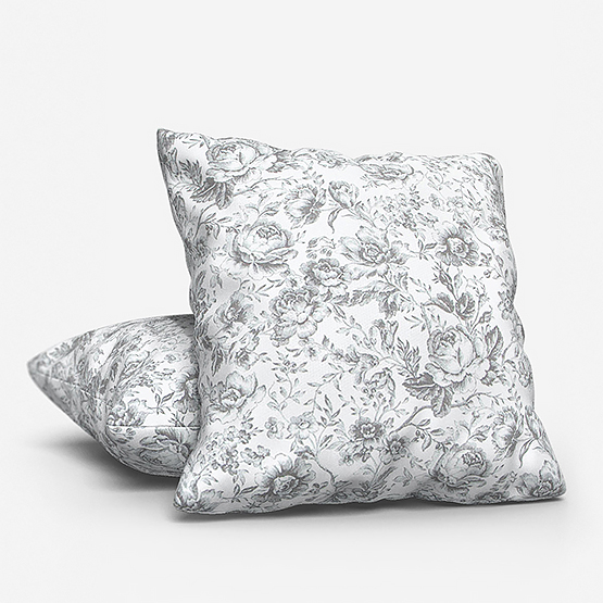 Camengo Celestine Tissu Noir Fusain Cushion
