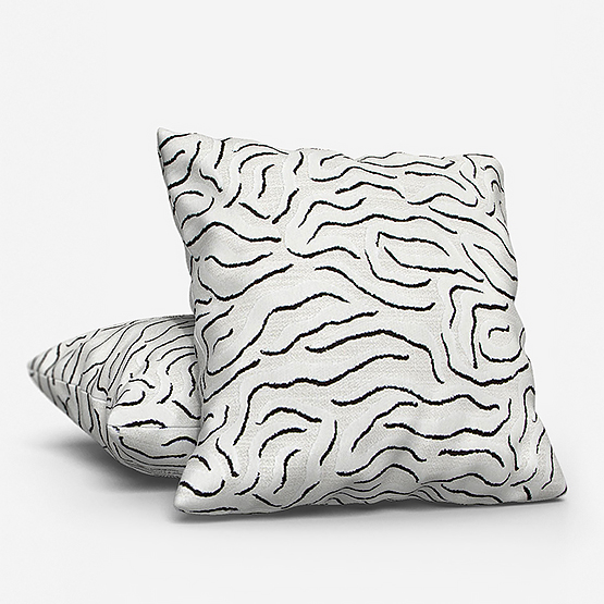 Camengo Ophea Velvet Black and White Cushion