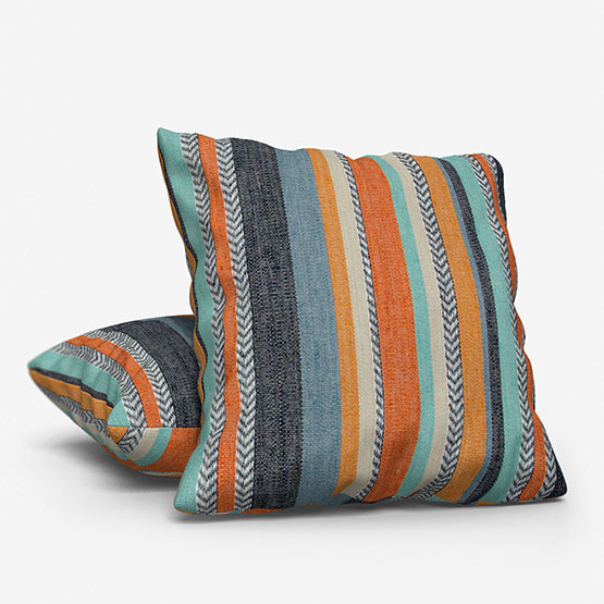 Casamance Costa Nova Pierre Bleue Terre de Sienne cushion