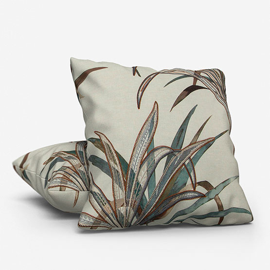 Casamance Creation Beige Bleu Riviere cushion