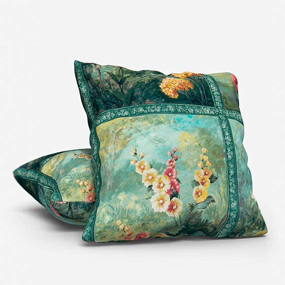 Clarke & Clarke Artus Velvet Forest cushion