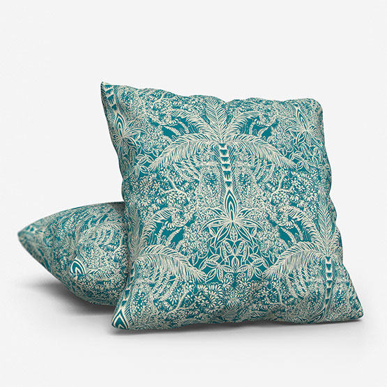 Clarke & Clarke Leopardo Kingfisher cushion