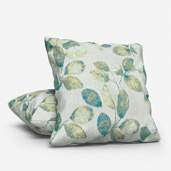 Clarke & Clarke Northia Olive and Peacock cushion