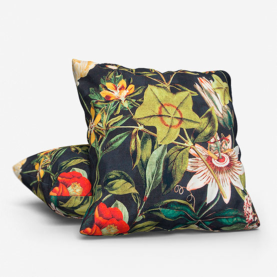 Clarke & Clarke Passiflora Noir cushion