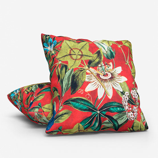 Clarke & Clarke Passiflora Rouge cushion