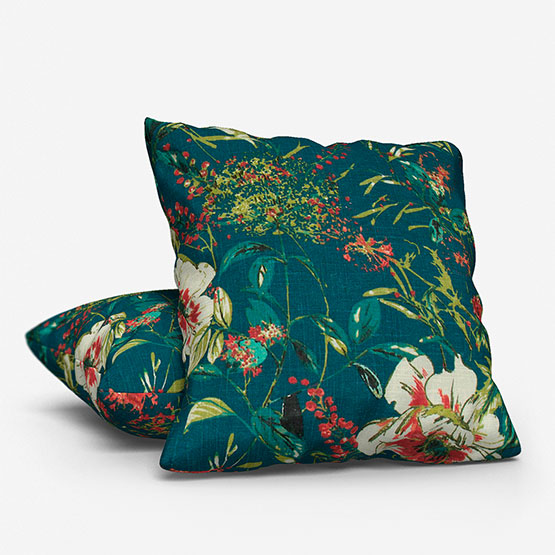 Edinburgh Weavers Freya Petrol cushion