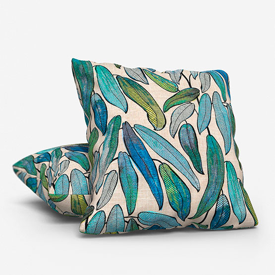Edinburgh Weavers Tropical Leaf Linen Cushion