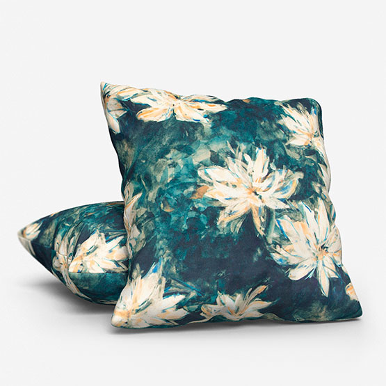 Fibre Naturelle Waterlily Navy cushion