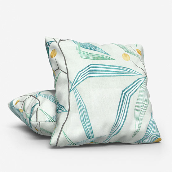 Harlequin Entity Emerald and Ochre Cushion