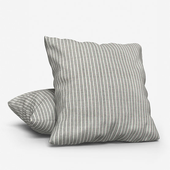 Pencil Stripe Pewter Cushion