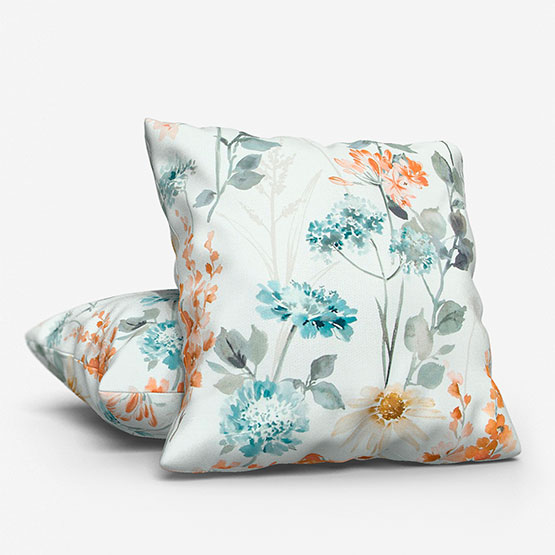 Wild Garden Cotton Coral Cushion